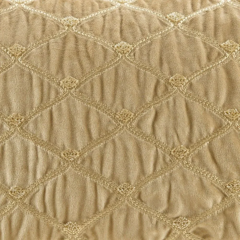 Croscill Aumont Luxury Decor Pillow • 22x15 Oblong Velvet Hand Beaded Accent